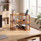 Corner Shelf Countertop Organizer, Triangular Multi-Tier Kitchen Storage Rack for Coffee Accessories, Cups, Spices & Kitchen Essentials, Space-Saving Corner Stand for Counter, Bathroom & Office