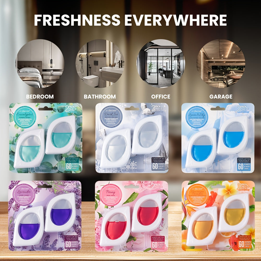 Small Space Air Freshener 2, 6 or 12 Pack – Odor Eliminator for Closets, Bathrooms & Pet Areas, 6 Scents, 0.25 fl oz Each Lasts Up to 30 Days, Fresh Scent Home Deodorizer
