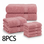 Bath Towel Set 8 or 16 Pcs – Soft Absorbent Quick-Dry Thick Towels with Bath Towels, Hand Towels & Washcloths for Family Hotel Travel, 10 Color Options