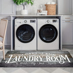 Non-Slip Runner Rug Washable Machine Wash Kitchen Mat Laundry Room | Front of Washer Dryer Bathroom Hallway Porch Floor Mat – White Blue Green Black Red, 45x120 & 45x150cm Easy Care