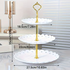 Tiered Dessert Display Stand 6 Piece Set Three-Tier Two-Tier Shelf and Dessert Tray for Birthday Party Tea Party Cupcake Cake Serving Pink White