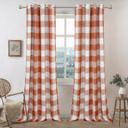 Buffalo Plaid Blackout Curtains Farmhouse Thermal Insulated Drapes | Room Darkening Window Panels for Bedroom Dining Room, 9 Colors 14 Sizes, Single or 2-Panel Set