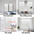 Frosted Window Film Static Cling Removable Non-Adhesive 7mil Tulip Pattern – Privacy & Heat Control Window Film for Bathroom, Home Office & Living Room