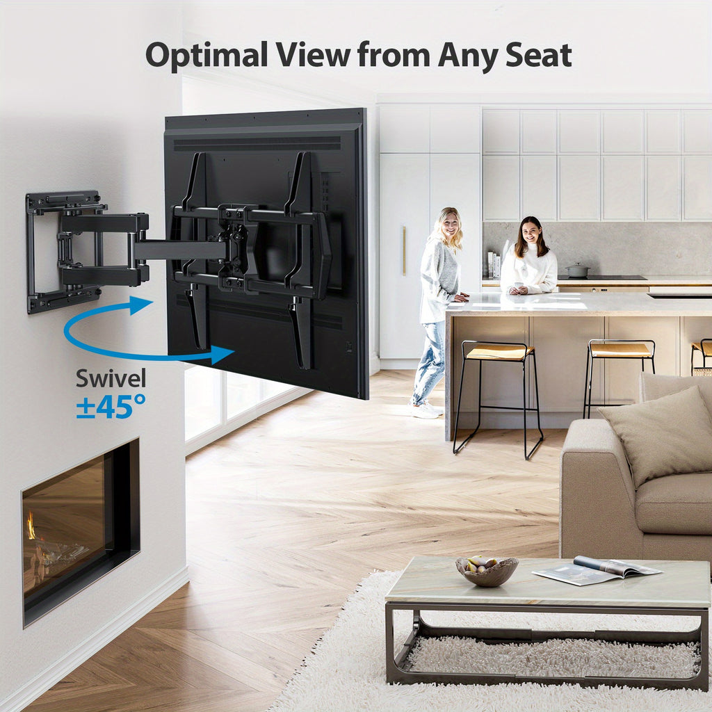 Full Motion TV Wall Mount for 37–86 Inch TVs, Heavy Duty Articulating Bracket, Swivel & Tilt, VESA 600x400mm, Holds Up to 100 lbs