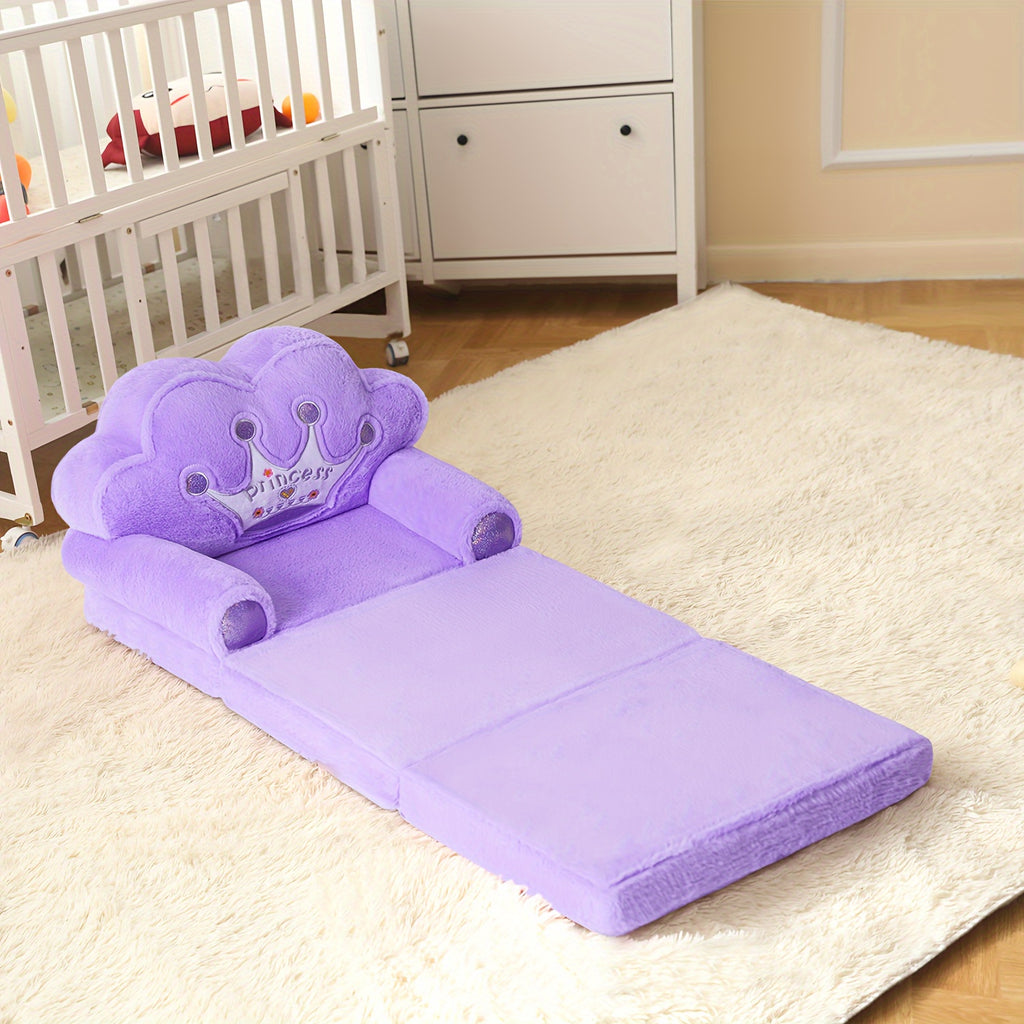 2-in-1 Kids Sofa Pillow Foldable with Soft Plush Memory Foam – Children's Washable Lounger Chair, Cozy Bedroom & Playroom Seat, Cute Birthday & Holiday Gift for Boys and Girls