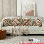Boho Throw Pillow Cases Set of 4 Geometric Striped Diamond Pattern Decorative Cushion Covers 18x18 Inch for Farmhouse Living Room Bedroom Couch Sofa