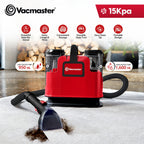 Portable Carpet & Upholstery Cleaner 15KPa – Compact Spot Stain & Odor Remover with Self-Cleaning Tool, 3.5" Tough Stain Brush, 54.1oz Tank & Extra Long Hose for Deep Spot Cleaning Carpets Sofas Cars