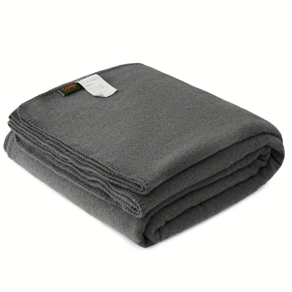 Merino Wool Blanket – Large 62”×86” Warm Thick Washable Throw | Sofa, Bed, Camping & Outdoor | 6 Colors | All Seasons