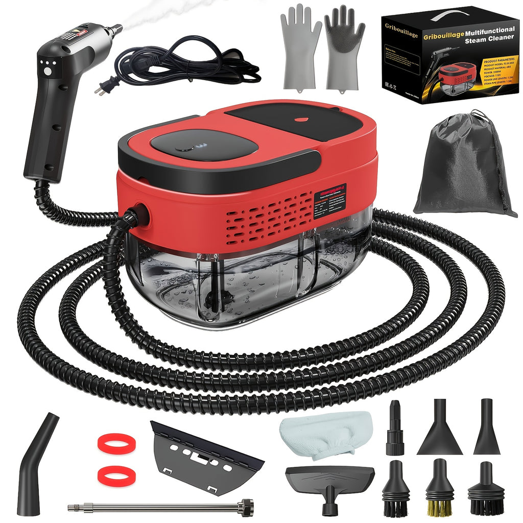Handheld Steam Cleaner High Pressure 54oz Tank 3-Level Adjustable Handle Portable for Home Car Furniture Grout Bed Bugs 3 Colors