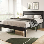 Metal Platform Bed Frame with Headboard & Footboard | 12.2" Under-Bed Storage, 800 lbs Capacity, Noise-Free, No Box Spring Needed – Queen & Full, Rustic Grey