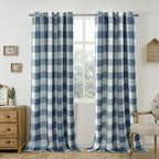 Buffalo Plaid Blackout Curtains Farmhouse Thermal Insulated Drapes | Room Darkening Window Panels for Bedroom Dining Room, 9 Colors 14 Sizes, Single or 2-Panel Set
