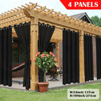 Outdoor Curtain Panels for Patio Gazebo Porch – Weather-Resistant, Light-Filtering Sun Block Privacy Drapes, 4 Panels, Multiple Sizes & Colors