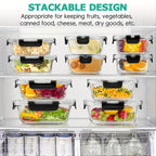 Borosilicate Glass Food Storage Containers Set with Lids – 10/17 Piece Airtight Meal Prep Bento Boxes, BPA Free, Microwave & Dishwasher Safe, Mixed Colors
