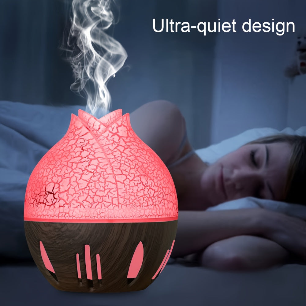 130ml Ultrasonic Essential Oil Diffuser Humidifier USB 7-Color LED 4H Timer with Peppermint Orange Oils for Bedroom Office Spa 3 Styles