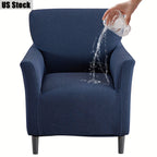 Elastic Stretch Armchair Sofa Cover, Corn Velvet Knit Non-Slip Solid Color Sofa Slipcover Protective Cover for Small Single Armrest Chair Living Room Pet-Friendly