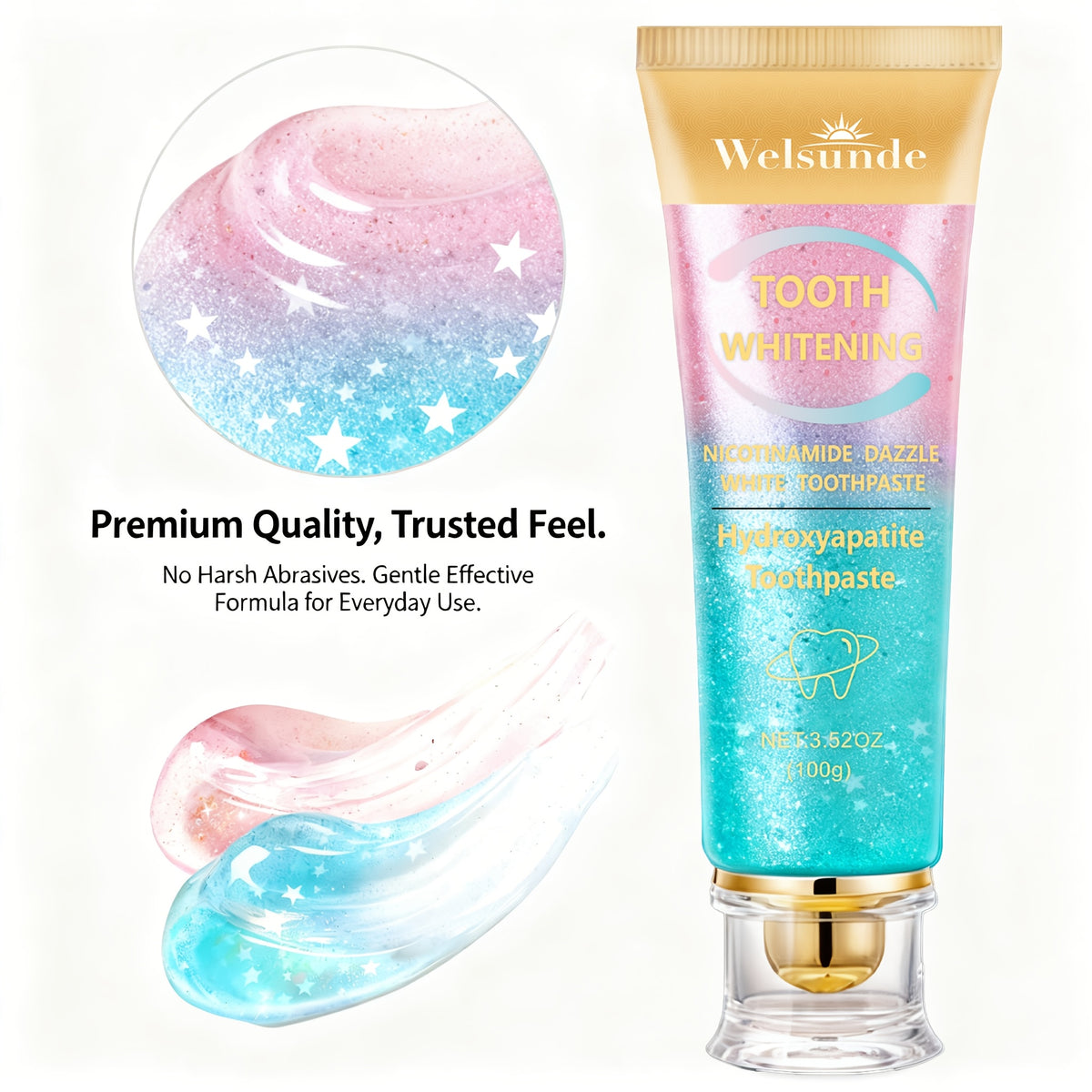 Niacinamide Toothpaste Mint Peach Flavor 3.52oz - Deep Cleaning Whitening Toothpaste Freshens Breath Natural Oral Care Daily Dental Hygiene