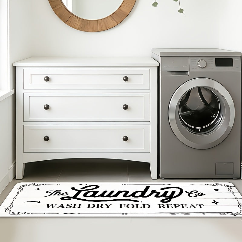 Non-Slip Runner Rug with Rubber Backing Machine Washable Floor Mat for Hallway Entryway Bathroom Laundry Room Rural Design 2 Sizes