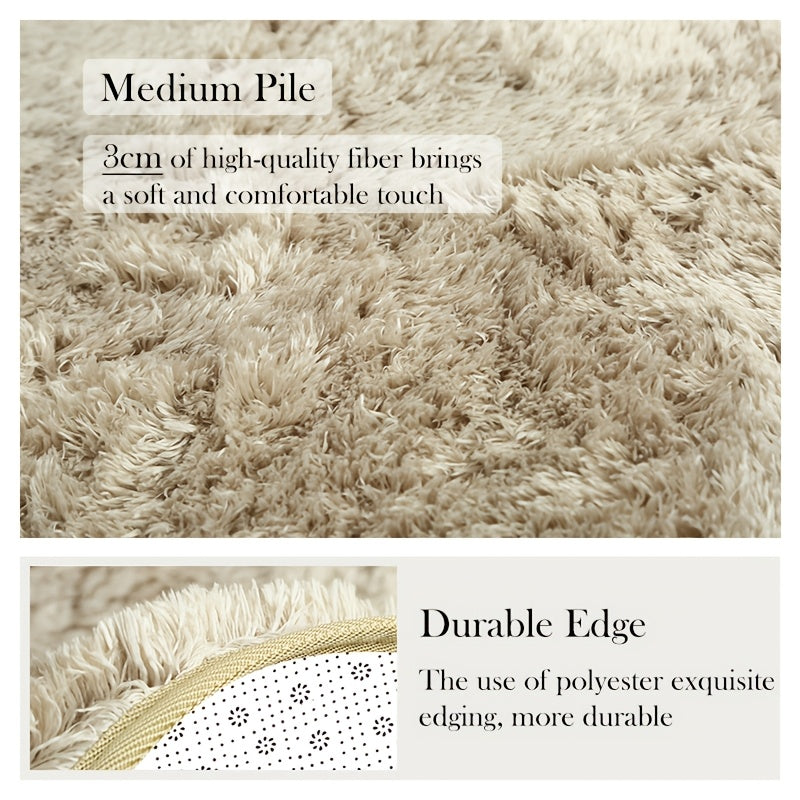 Shaggy Plush Area Rug Soft Non-Slip Fluffy Floor Carpet for Living Room Bedroom Bedside 6 Colors 4 Sizes