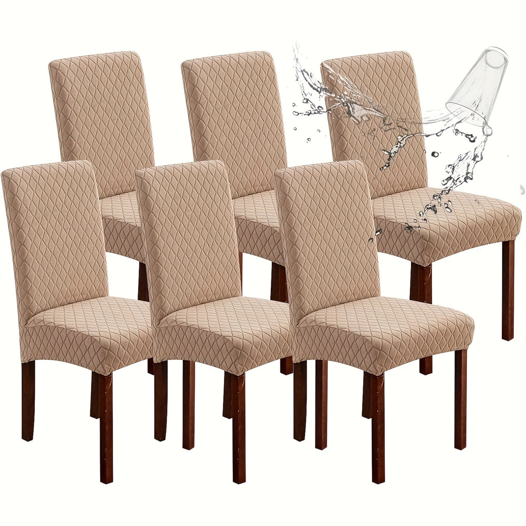 Dining Chair Covers Set of 4 6 Stretch Jacquard Slipcovers - Removable Washable Chair Protectors for Kitchen Parsons Dining Room Chairs