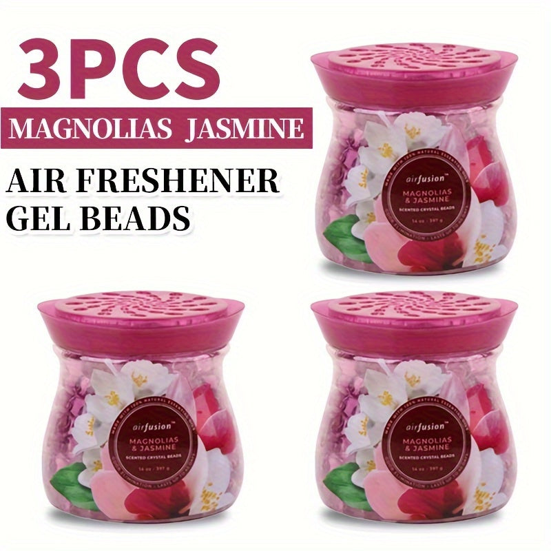 Air Freshener Scented Beads 3-Pack 14oz Each Long-Lasting Fragrance Odor Eliminator for Home Room Closet Bathroom Car Office Fabric Aromatherapy Multiple Scents