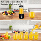 Portable Blender USB-C Rechargeable 6-Blade Stainless Steel – Ice Crush Smoothie Maker with Digital Timer, Battery Display & No-Spill Lid for Gym, Travel & Protein Shakes, Pink or White
