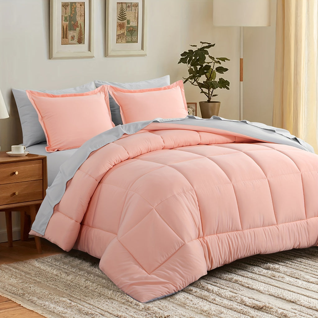 Bed in a Bag Queen 7 Piece Fluffy Comforter Set – Ultra-Soft Microfiber Bedding with Comforter, Fitted Sheet, Flat Sheet & 4 Pillowcases, Hypoallergenic Breathable All Season Bedding Gift for Her