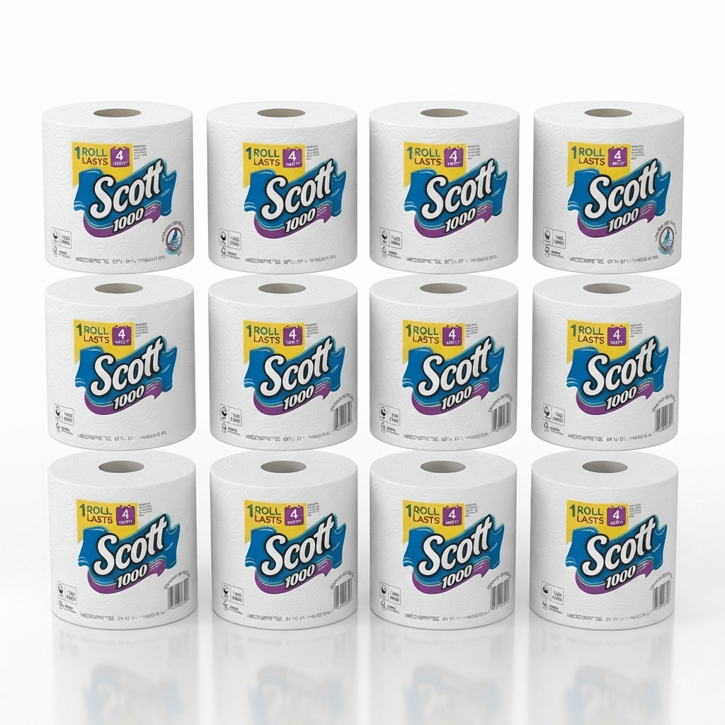 Toilet Paper Bulk 12 Rolls 1000 Sheets Per Roll 1-Ply Individually Wrapped Septic Safe Standard Bathroom Tissue for Home Office School Restroom Soft Absorbent White