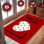 Heart-Shaped Welcome Door Mat Non-Slip Rubber Sole Entrance Bathroom Kitchen Bedroom Floor Mat Mothers Day Fathers Day Wedding Gift