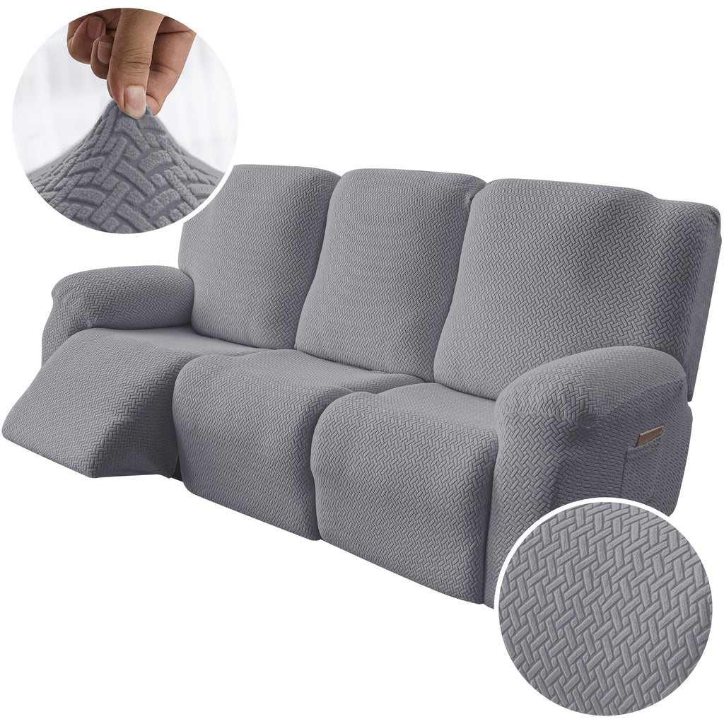 3-Seater Recliner Cover - Plush High Stretch Wear-Resistant Machine Washable Easy Clean Sofa Protector for Living Room and Bedroom
