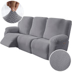 3-Seater Recliner Cover - Plush High Stretch Wear-Resistant Machine Washable Easy Clean Sofa Protector for Living Room and Bedroom