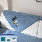 Sherpa Sofa Cover with Cat Paw Embroidery – Thick Plush Non-Slip Couch Slipcover, Pet-Friendly & Machine Washable Furniture Protector