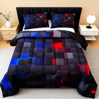 180GSM Digital Print Comforter Set 3-Piece Queen King Twin Full – Thick Quilt with 2 Pillowcases, All-Season Soft Breathable Bedding Set for Bedroom & Dormitory