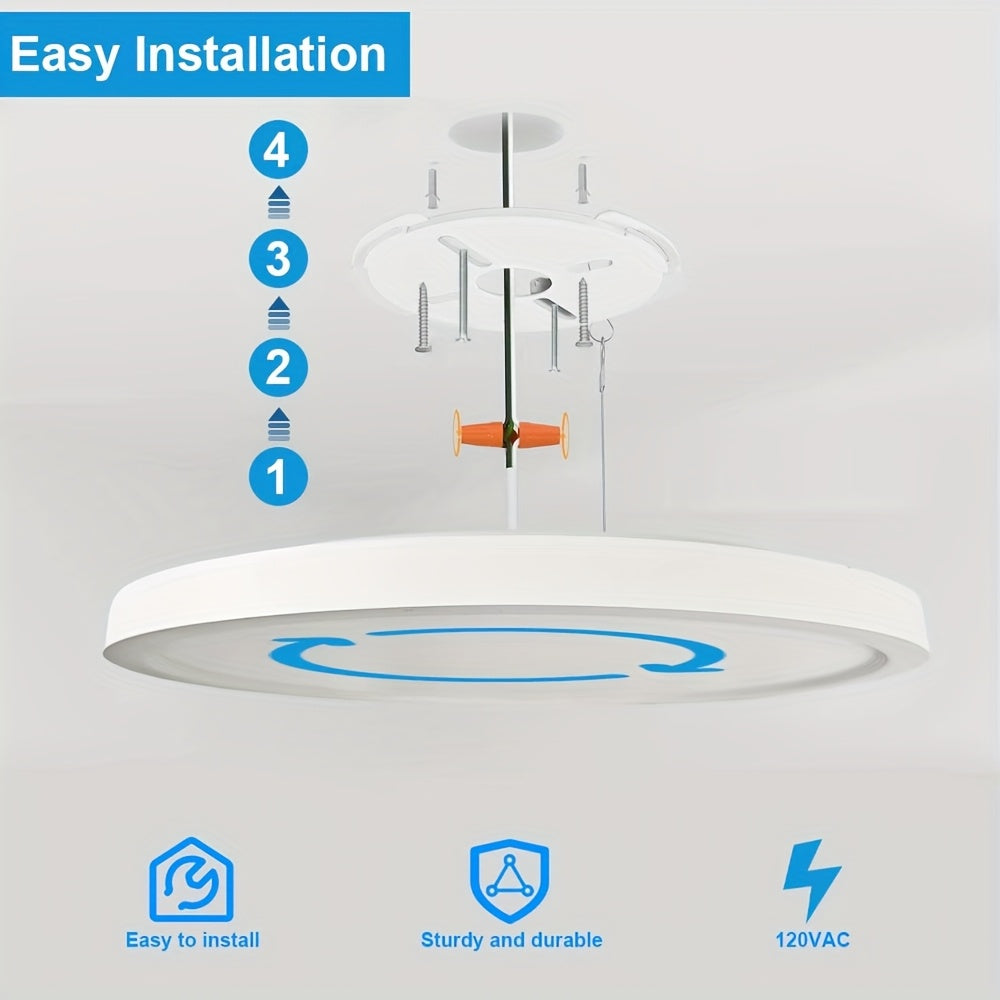 LED Flush Mount Ceiling Light 12 Inch 5CCT Dimmable – 22W 2400LM Modern Round Flat Panel Light for Bedroom, Living Room & Dining Room, 2/4/6 Pack