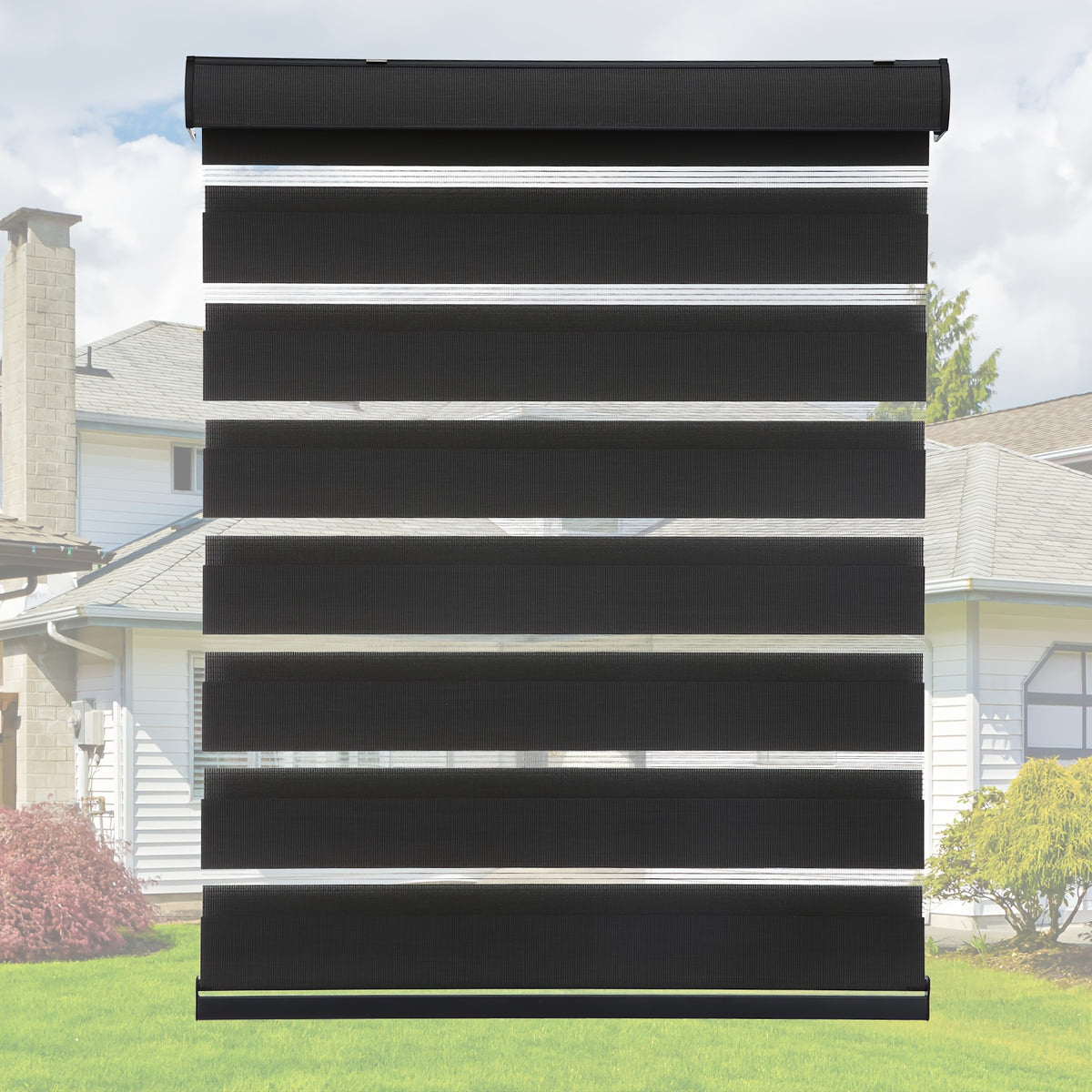 Cordless Zebra Blinds Day Night Dual Layer Window Shades for Home & Office – Free Stop Light Control, Easy Install, 4 Colors & Custom Widths