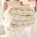 Luxury Faux Rabbit Fur Throw Blanket – Super Soft Plush Warm Blanket for Couch Bed Office Travel, 4 Colors, Throw Twin Queen King, All-Season Gift