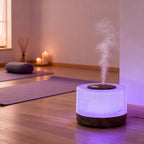 Aromatherapy Diffuser Humidifier Set 500ml Ultrasonic Cool Mist with 7 Color LED Night Light and 6 Essential Oils Gift Box