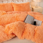 Plush Duvet Cover Set 3 Piece Ultra-Soft Warm Comforter Cover Twin Full Queen King 8 Colors for Bedroom Guest Room Dorm