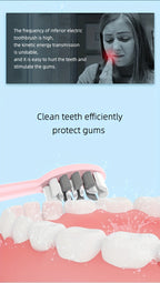 IPX8 Sonic Electric Toothbrush USB Rechargeable 5 Brush Heads Metal Shaft Smart Timer Couple Set for Adults Men Women