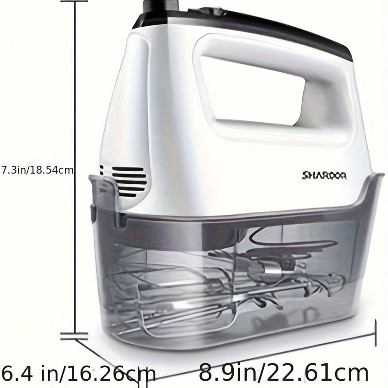 Electric Hand Mixer 6-Speed Turbo with 5 Stainless Steel Attachments and Snap-On Storage Case – Handheld Kitchen Mixer for Whipping, Cookies, Cakes, Dough & Brownie Batter
