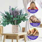 Eucalyptus Shower Bundle 52pcs Dried Eucalyptus Lavender Stems 17 Inch Natural Silvery Dollar Leaves Fragrant Hanging Plant for Bathroom Home Decor