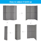 5 FT Freestanding Pegboard Room Divider | Wood Folding Privacy Screen & Display Board Organizer with Support Feet – White, Black, Natural, Grey | Craft Shows, Retail & Home