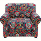 Boho Floral Sofa Slipcover Set with Separate Seat Cushion Covers – Washable Stretch Couch Cover for Armchair Loveseat Sofa, Drawstring Fit, Pet Friendly, 6 Colors