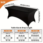 Spandex Fitted 6FT Tablecloth for Rectangular Tables – Wrinkle-Resistant Elastic Table Cover for Parties, Weddings, Trade Shows & Events – 2/4/8/12-Pack in Black, White & Light Yellow