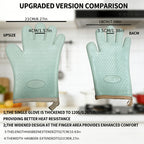Thickened Oven Mitts Heat Resistant Gloves for Kitchen Baking Grilling BBQ - Waterproof Breathable Microwave Oven Gloves with Non-Slip Grip for Cooking