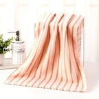 Color Coded Coral Fleece Towel Set 5 Pack – Ultra Soft Thickened Absorbent Bath Face Towels 5 Colors for Spa Sensitive Skin, Solid or Striped