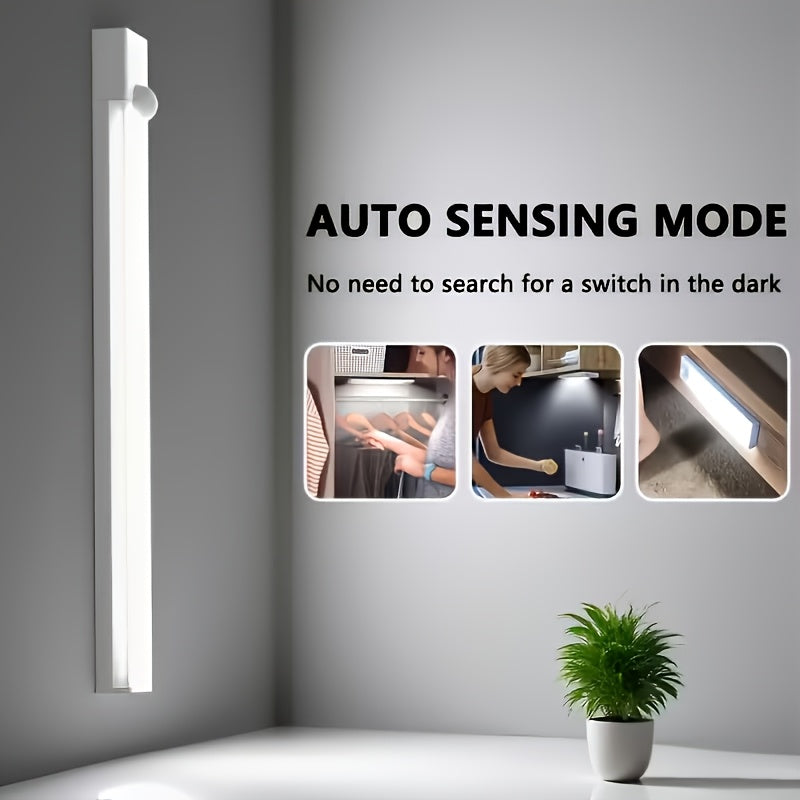 Motion Sensor Cabinet Lights USB Rechargeable Dimmable LED Indoor Lighting – 3 Adjustable Modes for Wardrobe, Kitchen, Bedroom & Office – 3 or 6 Pack