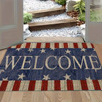 Patriotic Welcome Door Mat – Machine Washable Polyester, National Pride Design, Indoor Runner for Entryway, Bedroom, Kitchen & Bathroom | 18×47 in | Nuvia Haven
