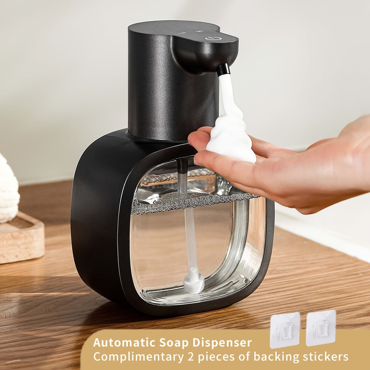 Automatic Foam Soap Dispenser Touchless USB Rechargeable - Wall-Mountable Hands-Free Soap Pump with Adjustable Foam Output for Bathroom, Kitchen & Pet Bathing, Works with Liquid Soap, Body Wash & Dish Detergent - White & Black