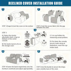 Recliner Loveseat Cover with Console 4-Piece Chenille Quilted Waterproof Slipcover | Non-Slip Pet Scratch Resistant Sofa Protector with Cup Holder Pocket, 9 Colors