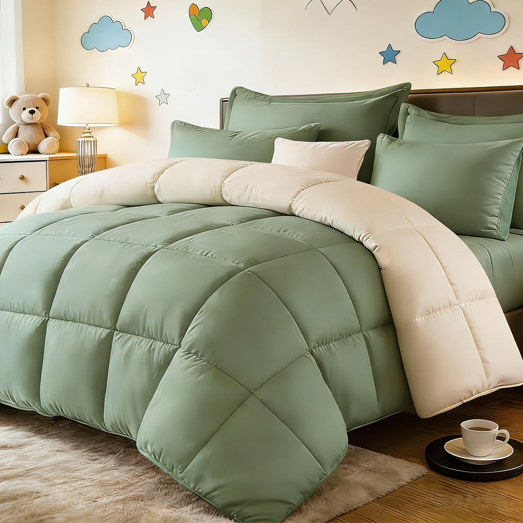 All Season Comforter Set with Pillowcases 2-3 Piece – Soft Fluffy Lightweight Bedding for Kids Dorm Apartment, 29 Colors Including Two-Tone, Twin Queen King Size